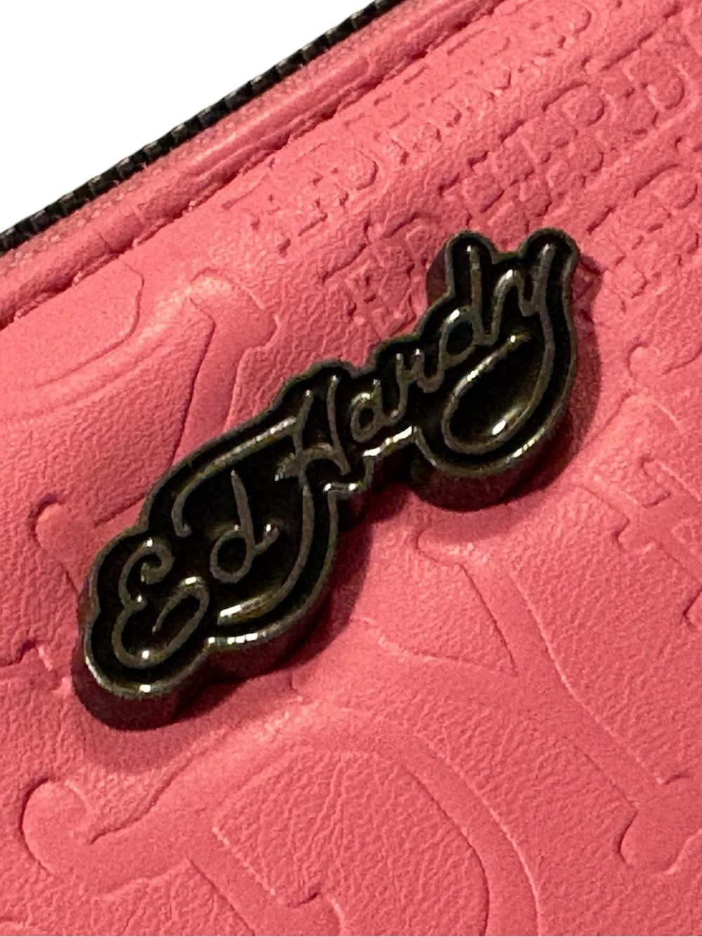 Ed Hardy Pink Embossed Wallet